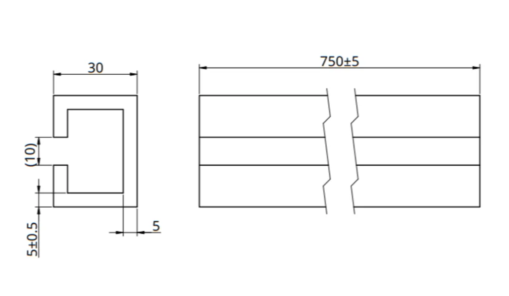 Werk24 detectando break lines that condense un long dimensión en un compact dibujo view