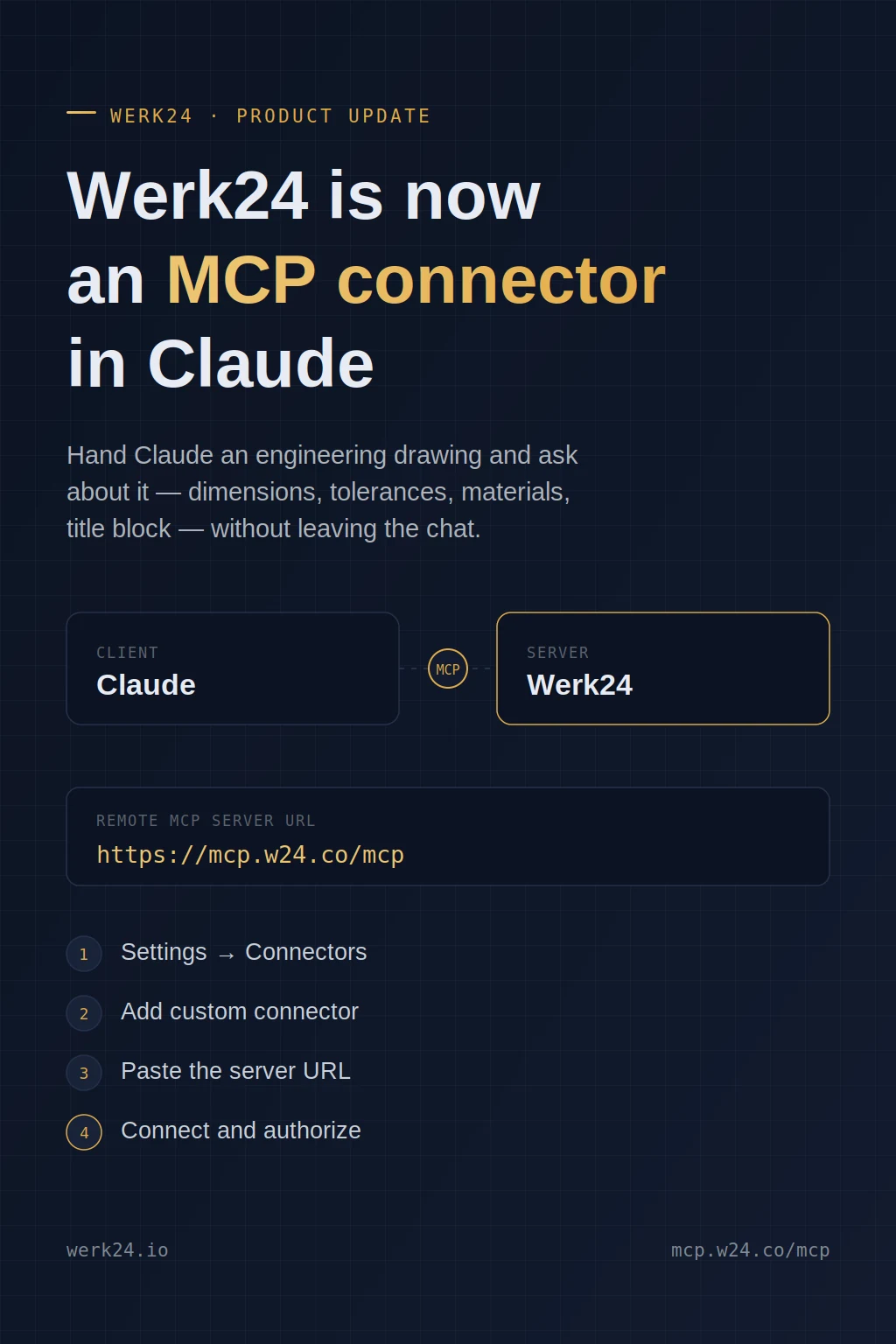 Add Werk24 as an MCP Connector in Claude