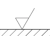 Surface texture symbol with a bar showing that material removal is required